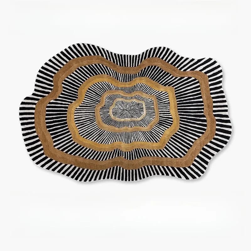 VIKAMA Non-slip Irregular Shape Plush Rug Washable Soft Thick for Living Room Bedroom Decor