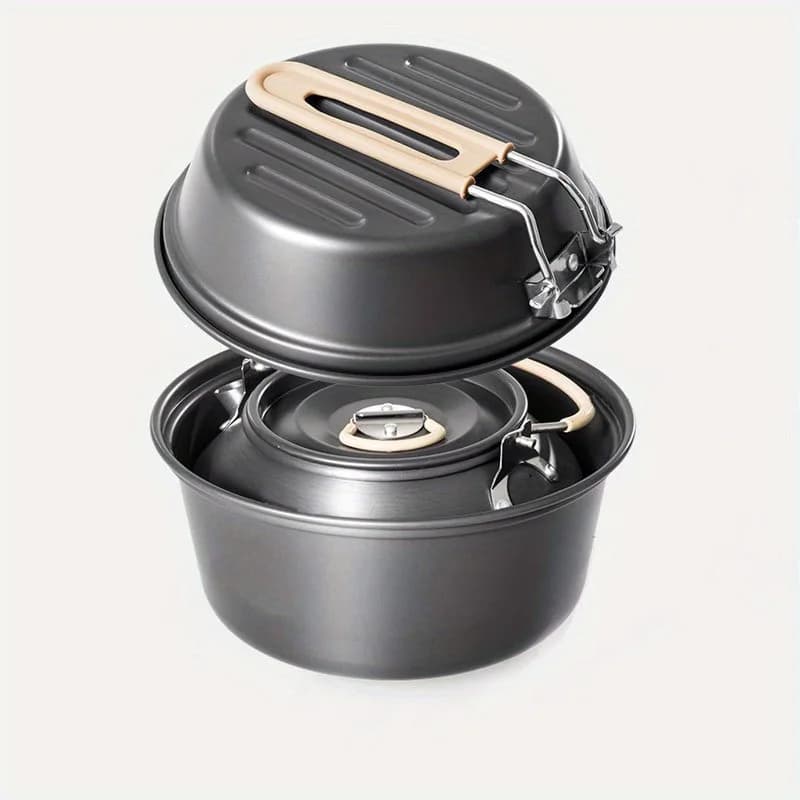 Set di pentole da esterno DS618 Set da cucina da campeggio Bollitore per padella per 2-3 persone