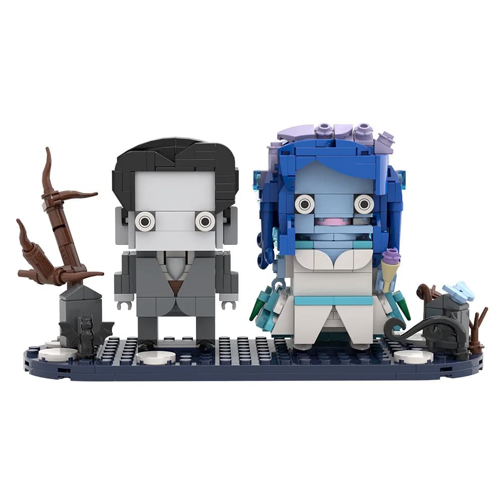 Monster Bride Building Block Model Doll Animation Movie Male and Female Protagonist Classic Scene Assembly Brick Toy