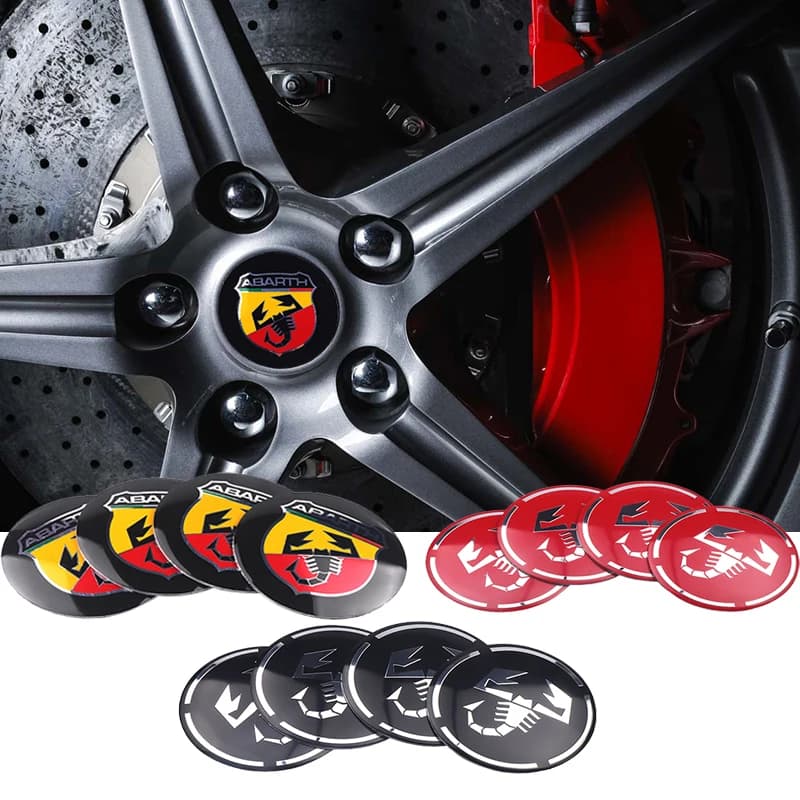 4pcs/set 3D Car Wheel Center Hub Caps Sticker FIAT 500 ABARTH Scorpion Auto Emblem for 500X Palio Fiorino Idea Bravo Grande 500L