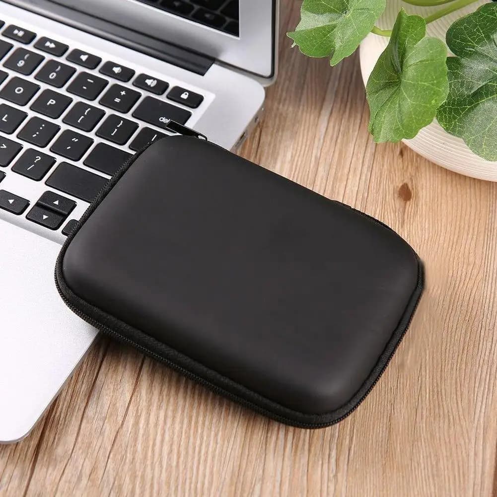 Custodia protettiva portatile per disco rigido da 2,5 pollici, per unità esterna da 2,5 pollici/auricolari/chiavetta USB, colore nero