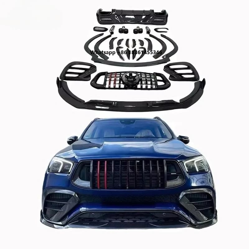 For GLE63 2019-2023 Dry Carbon Fiber Body Kit Full Set OEM Style Front Bumper Rear Diffuser Side Skirts Spoiler Best Selling
