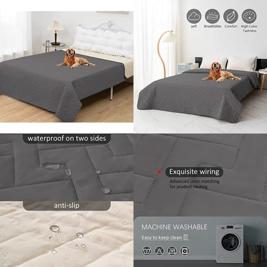 Copertura Impermeabile per Letto per Cani, Copridivano per Animali Domestici, Tappetino Antiscivolo per Gatti, Coperta per Sedia, Poltrona Reclinabile, Letto, Protezione per Mobili