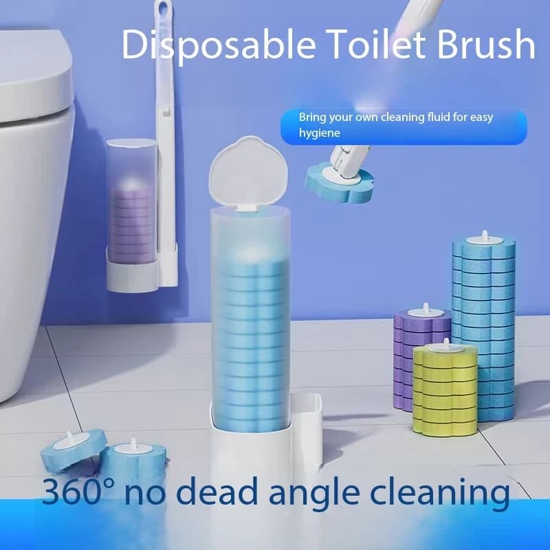Spazzola per WC Usa e Getta, Strumento di Pulizia Portatile con Schiuma, Spazzola Igienica per la Pulizia del WC Domestico