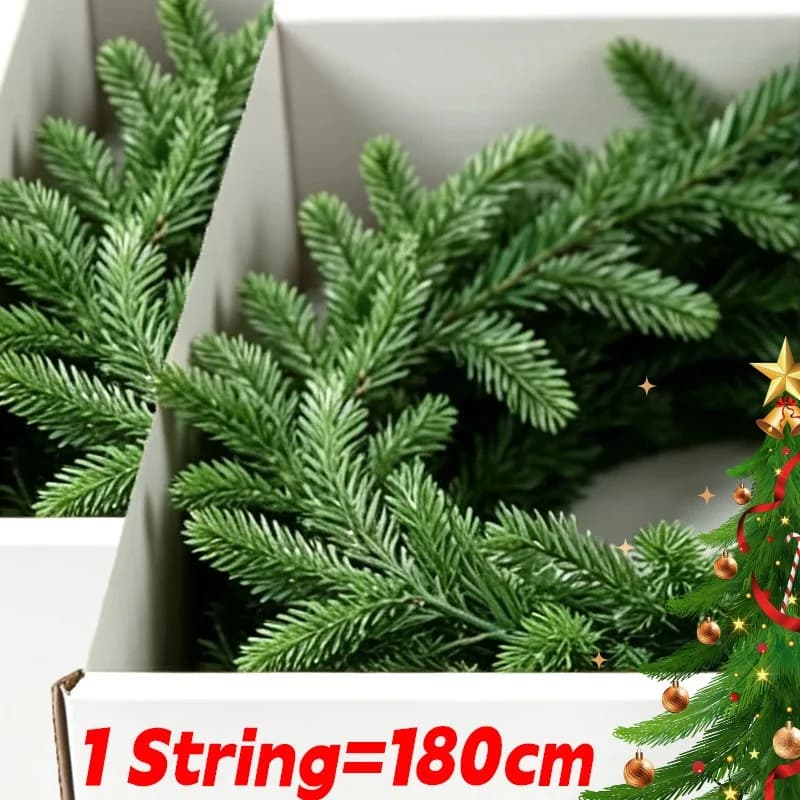 Artificial Christmas Pine Leaves Needle Simulation DIY Pine Garland Wall Hanging Vine Xmas Tree Home Fireplaces Plant Decoration