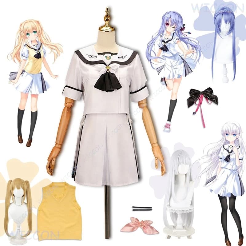 Tasche estive Gioco Anime Tv Cosplay Shiroha Naruse Ao Sorakado Tsumugi Wenders Gioco di ruolo Vestiti Uniformi scolastiche per ragazze Set gonna