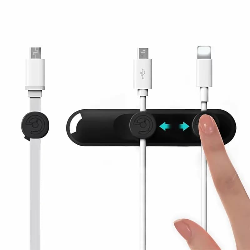 Clip magnetici da scrivania per la gestione dei cavi, organizer per cavi USB e dati, compatibili con 3 misure in 1.