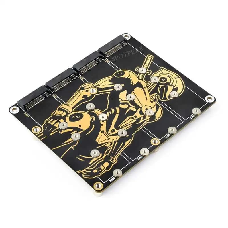 Raspberry Pi 5 PCIe to 4-Channel M.2 NVME SSD Adapter Expansion Board for Pi5