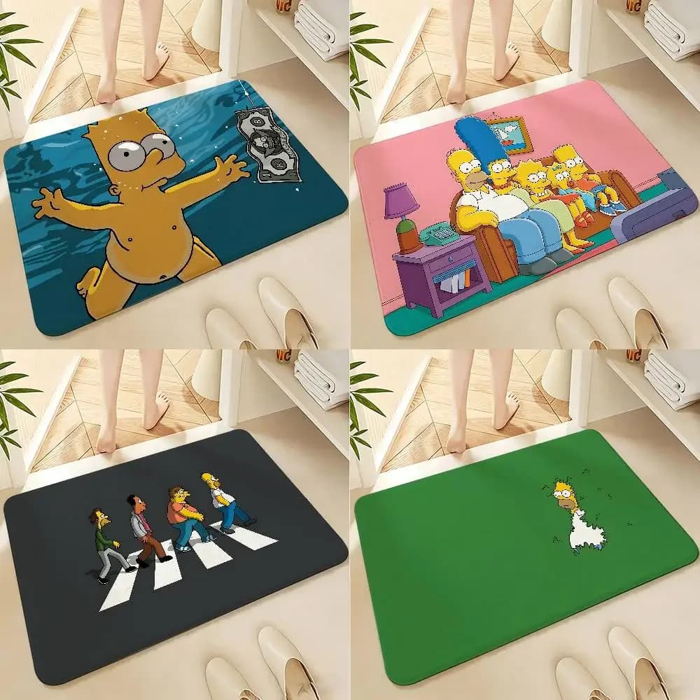 T-Thes Simpsons Floor Mats Home Laundry Rug Carpet For Living Room Decor Lounge Area Anti-slip Foot Mat Entrance Doormat