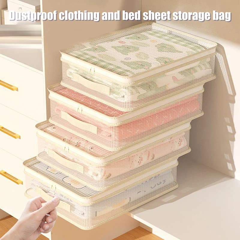 Set di borse portaoggetti in quattro pezzi da 1 pezzo per lenzuola e copripiumini per la casa, extra spesse, antimuffa e antipolvere.