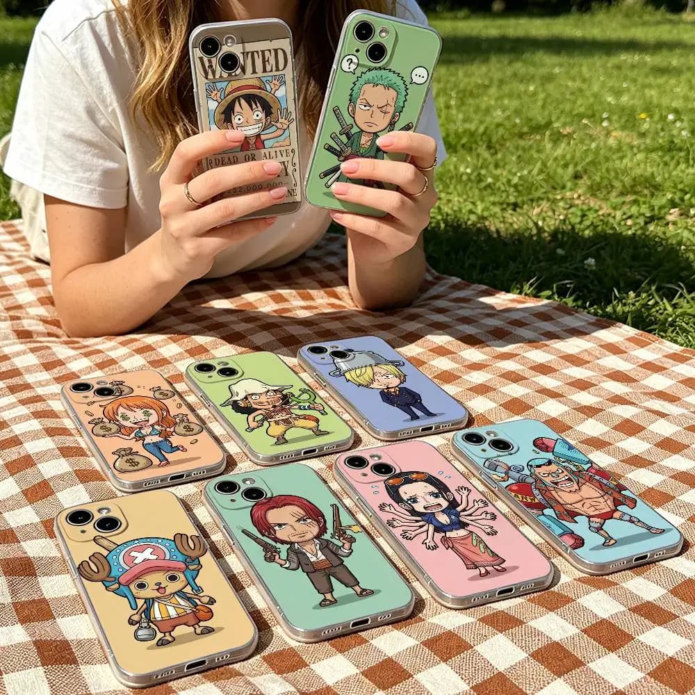 ONE PIECE FUNY LUFFY ZORO Ultra Clear TPU Case Slim Shockproof Cover For iPhone 17 16 15 14 13 12 11 Pro Max Plus Mini