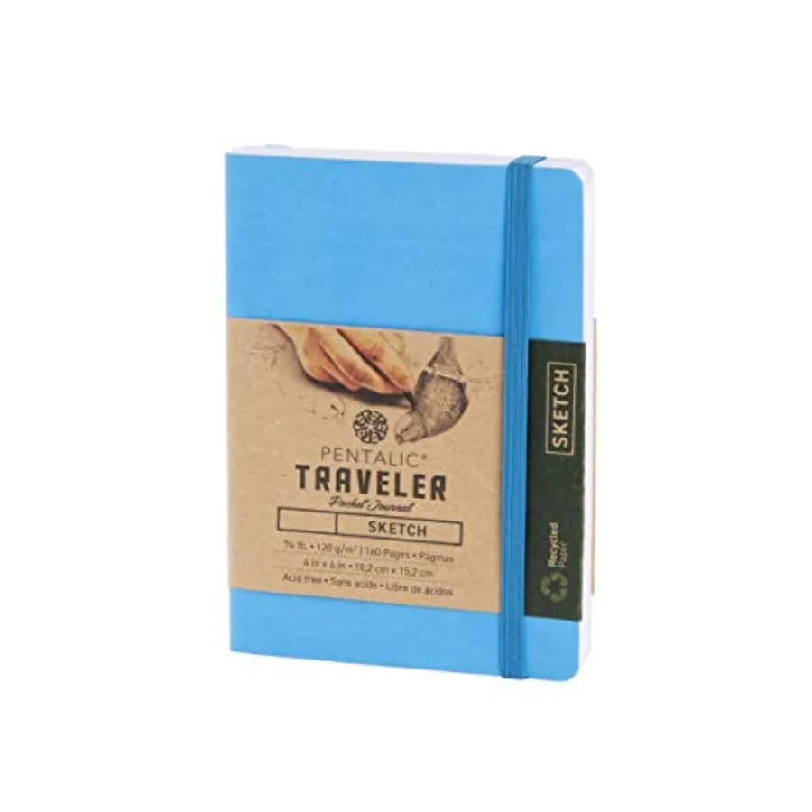 4" x 6" Pocket Sketchbook Traveler Journal, 160 Pages, Bright Blue