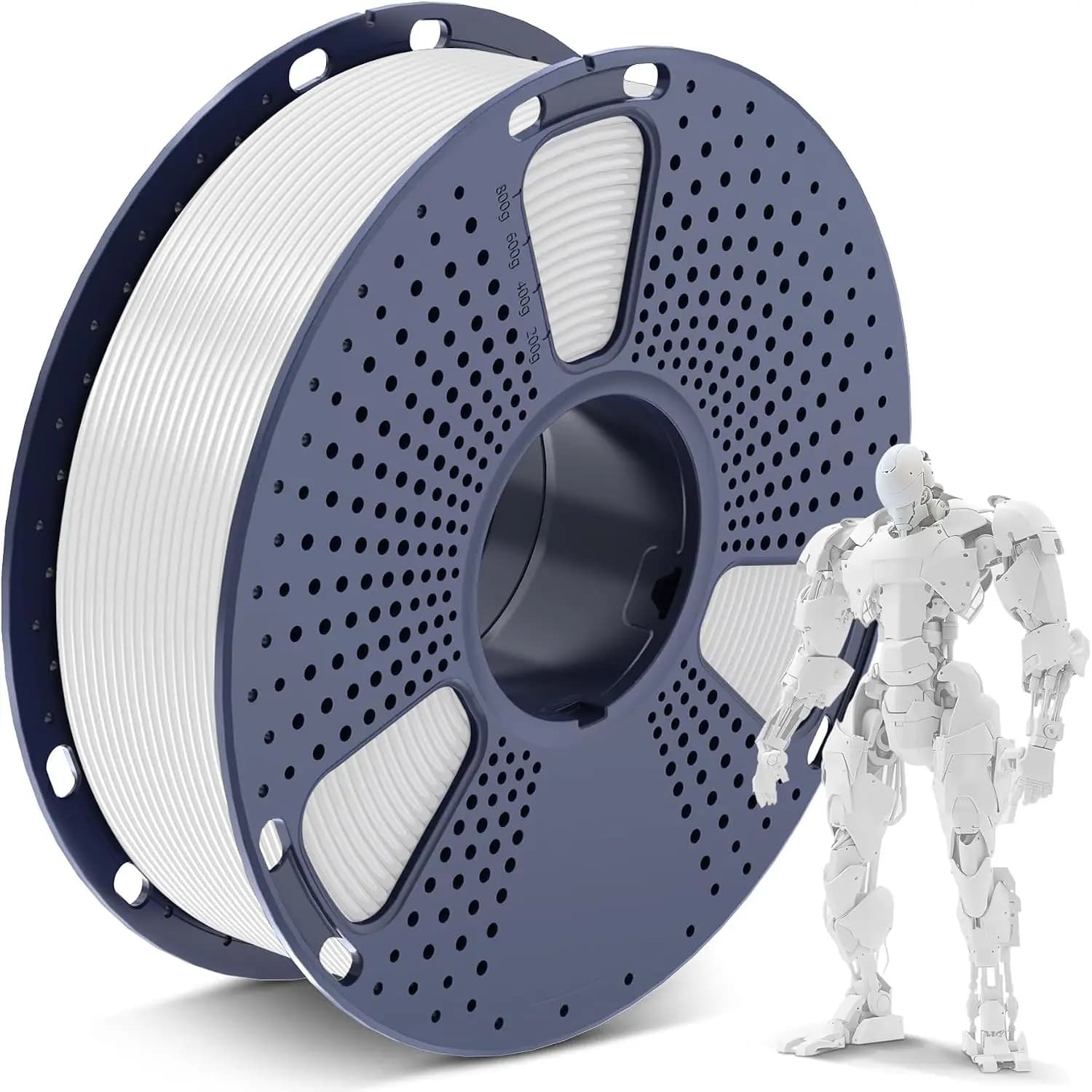 PLA 3D Printer Filament 1.75mm, Neatly Wound, Dimensional Accuracy +/- 0.02mm, Fit Most FDM 3D Printers, 1kg Spool, White