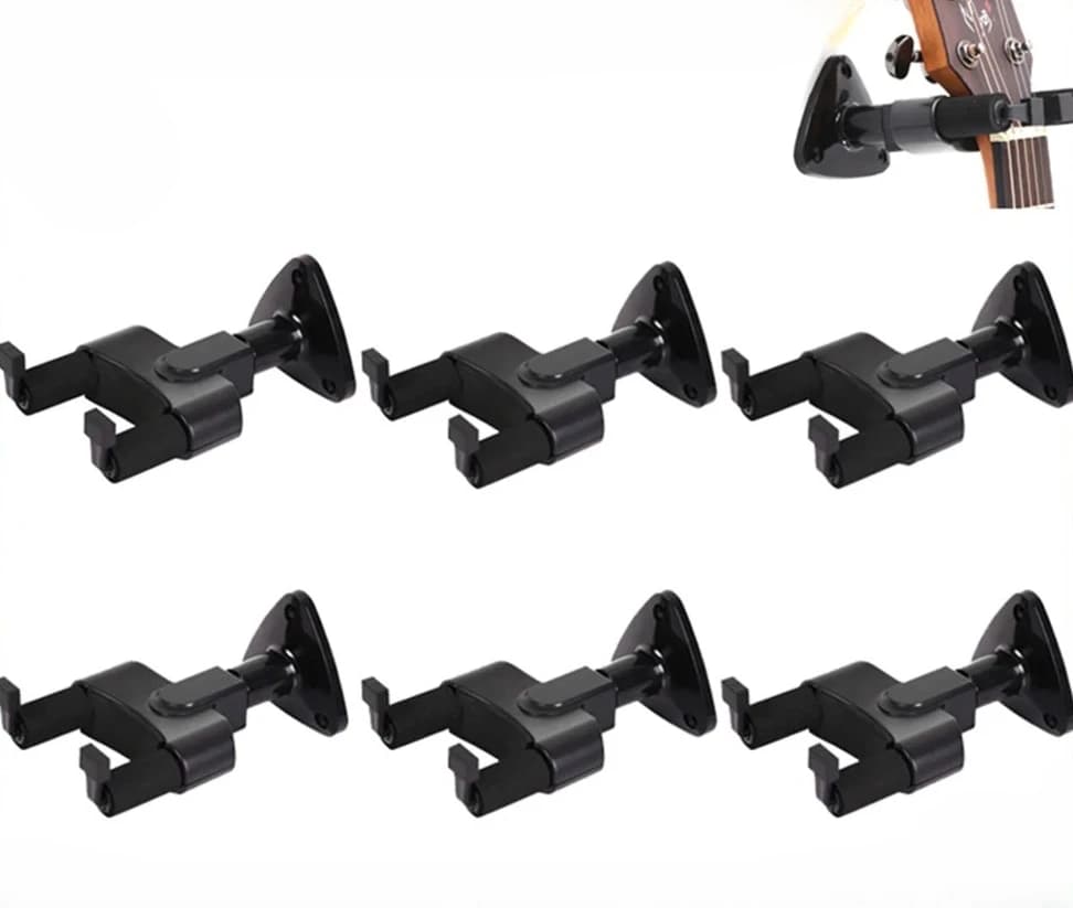 6 pezzi gancio montato con gancio di bloccaggio automatico supporto da parete supporti rack per chitarra ukulele basso supporto per leggio per chitarra B