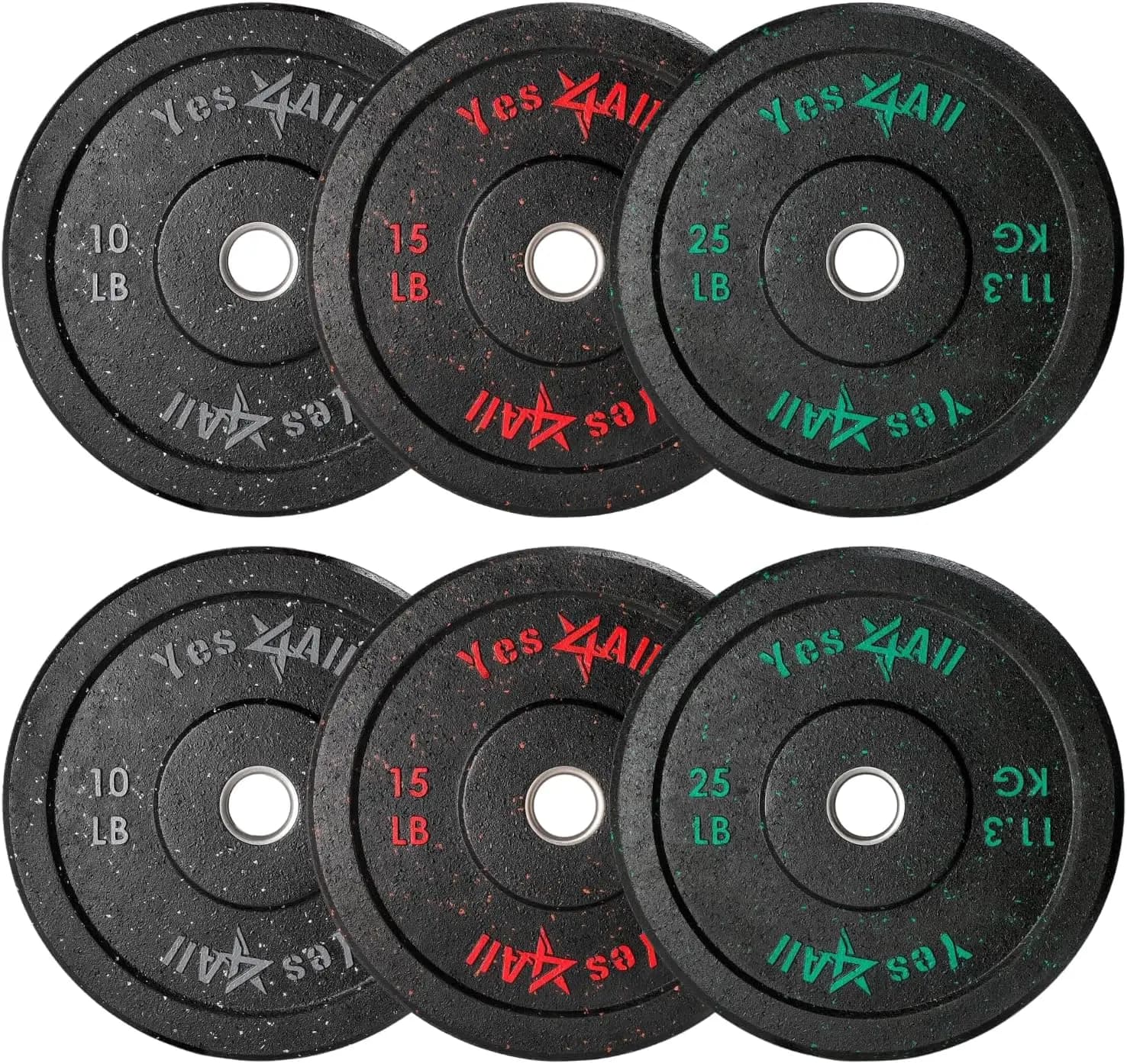 Piastra paraurti da 2 ", piastra pesi in gomma con mozzo in acciaio per sollevamento pesi, allenamento della forza, palestra domestica, meno impatto, Set da 100 libbre