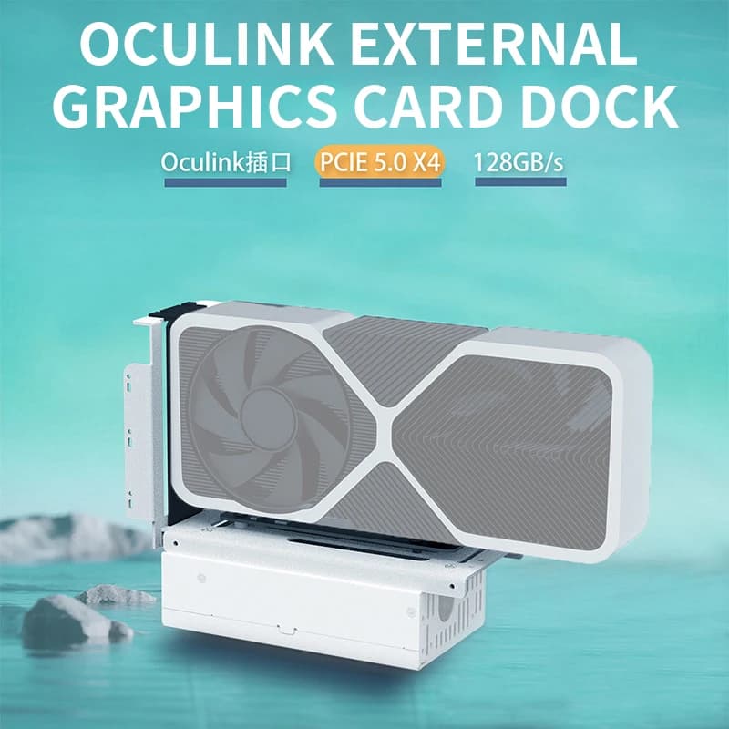 Docking Station per Scheda Grafica Esterna Oculink DOCK-OC7 PCIe 5.0 x4, Docking Station Esterna M.2 per Laptop; Supporta ATX/SFX