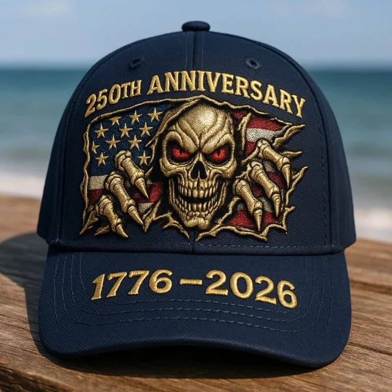 Commemorative Hat 250° Anniversary USA for Men, Patriotic Beret with Star and Strip Design, Model with Flat Printing