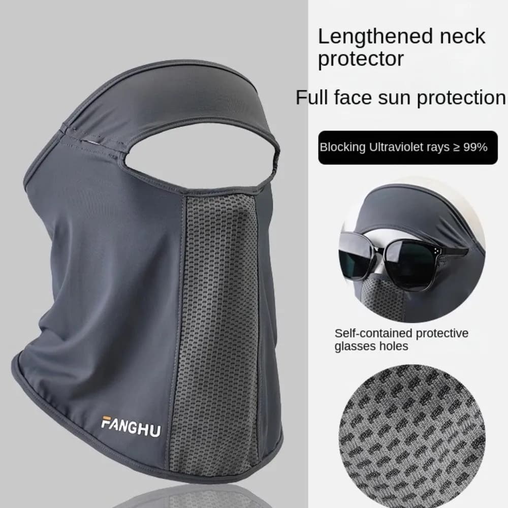 Protective Silk Collo in Ice Silk UPF50+ Breathable with Anti-UV Glass Hole for Summer