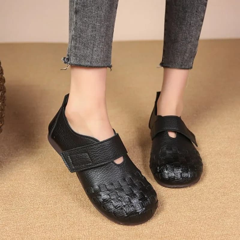 Nuovi Arrivi: Sandali in Pelle di Vacchetta Traforati da Donna, Scarpe Estive Mary Jane, Mocassini Morbidi con Chiusura a Strappo, Sandali Traspiranti da Donna