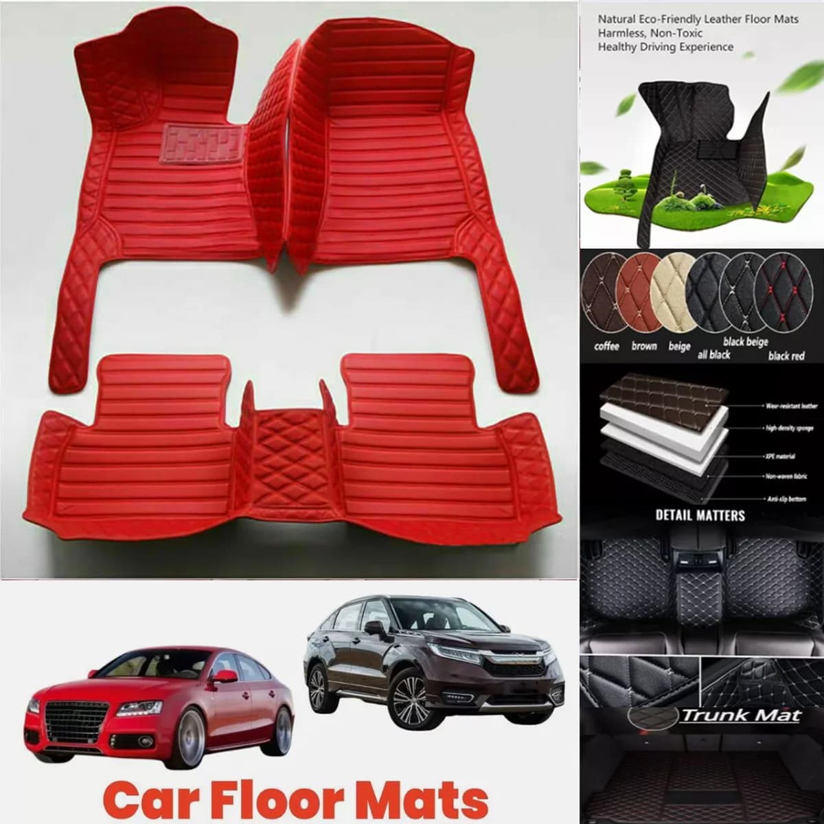 Tappetini Auto Personalizzati per Audi A6 Avant Allroad, Copertura Completa, Tappeti Auto, Accessori per Interni, Rivestimenti per Pavimento