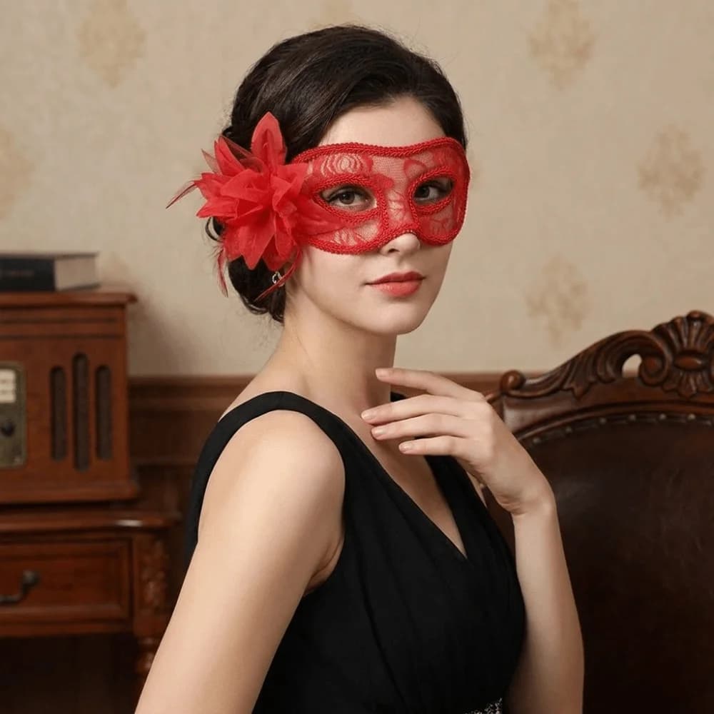 Flower Half-Face Mask Multicolor Cosplay Masquerade Ball Mask Masquerade Fancy Prom Halloween Festival Party Mask Costume Party