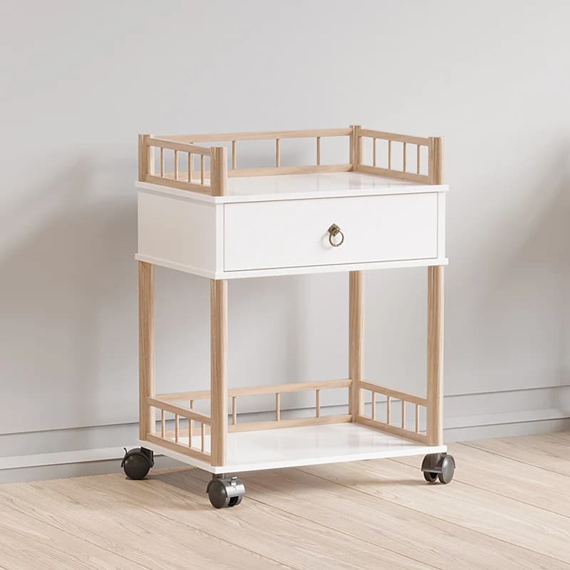 Art students special painting cart three-layer four-layer pine wood oil painting trolley multi-functional art paint tool storage