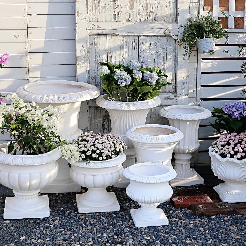 Vintage Roman Column Planter Outdoor Garden Pot for Villa Hotel Courtyard Patio Entrance Landscape Eco Friendly Magnesium