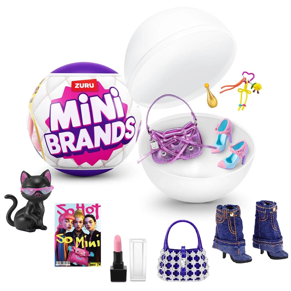 ZURU Mini Brands Fashion Series 4 Giocattolo da collezione cieco con 5 Mini borse moda misteriose Scarpe e accessori Miniature realistiche