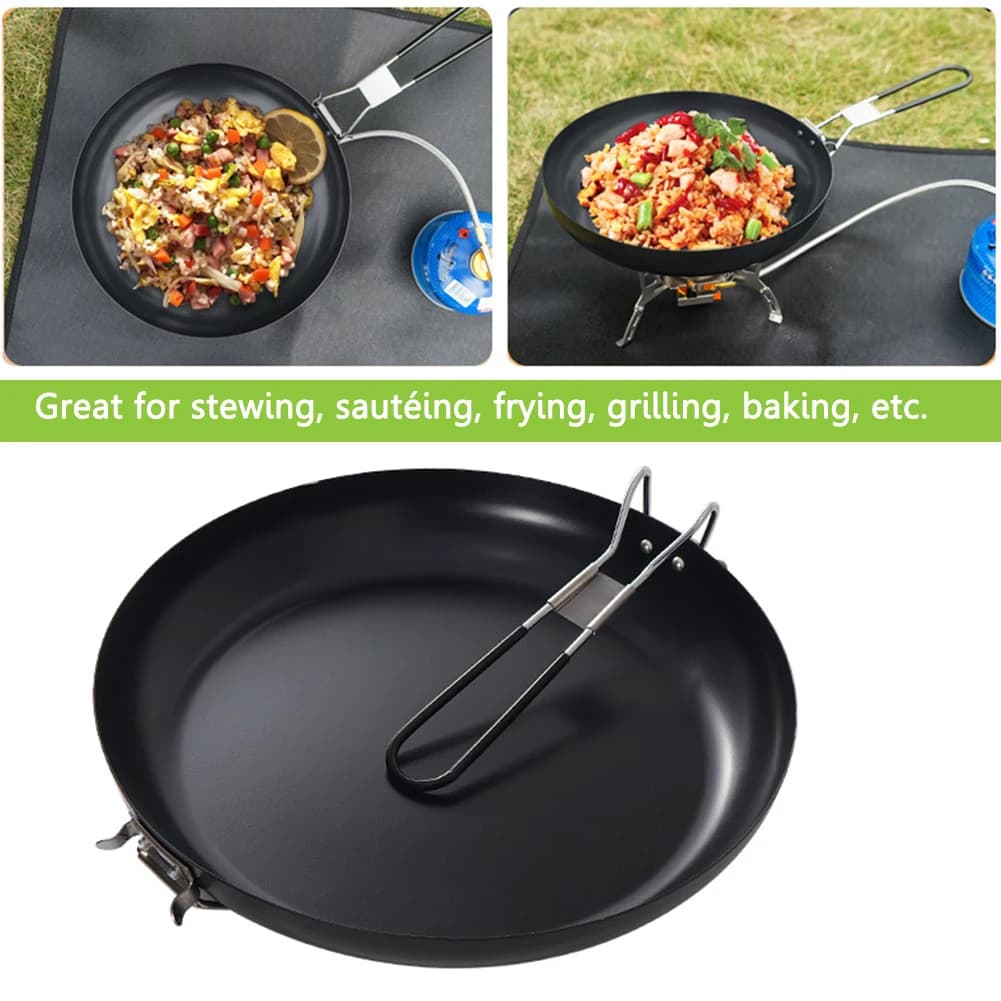 Anti-adhesive pan for outdoor camping folding shovel pan with scratch-resistant coating pot for hiking Picnic
