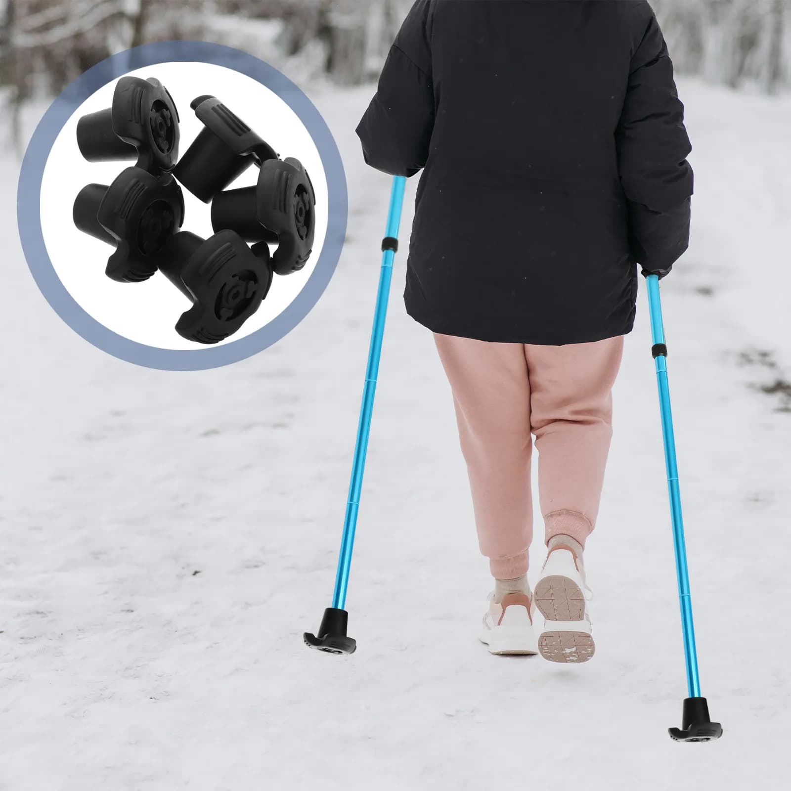 5 Pieces of Spare Parts for Trekking Sticks, Hiking Accessories, Stick Protectors with Safe Fit for Mountain