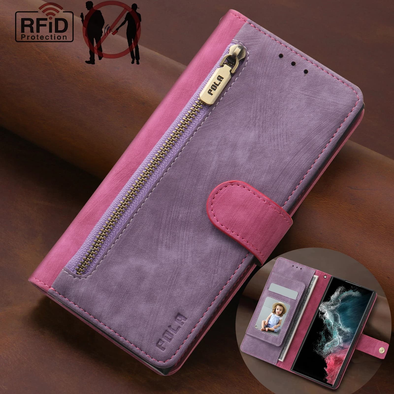 Custodia a portafoglio in pelle di lusso con cerniera per iPhone 15 14 13 Pro MAX 11 12 X XS XR 7 8 Plus SE 3 2020 Porta carte con supporto RFID Cover