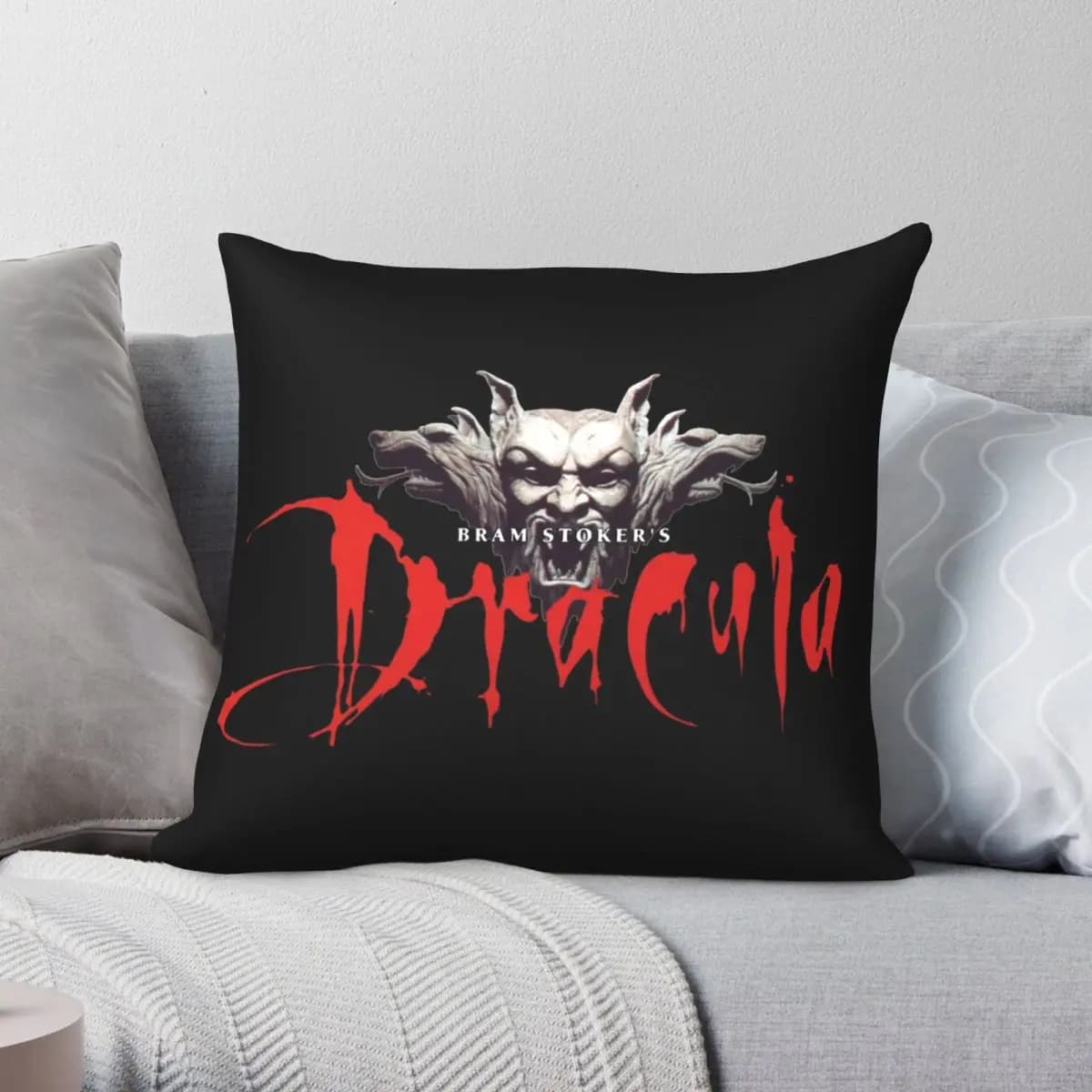 Dracula Bram Stoker Pillowcase Polyester Linen Velvet Pattern Zip Decor Sofa Cushion Cover
