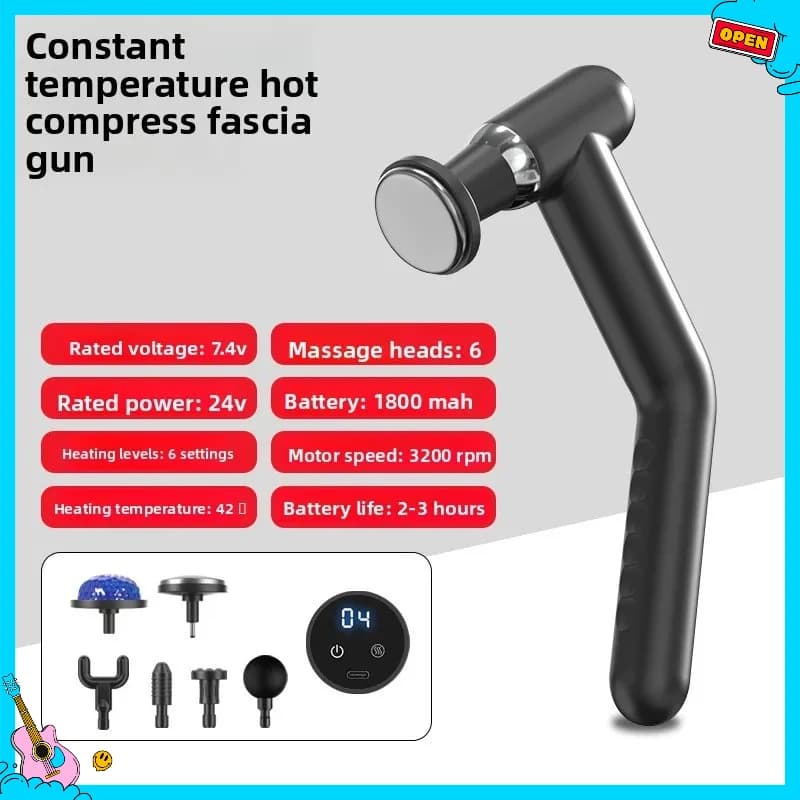 NEW Hot and Cold Compress Fascia Gun Removable Lengthening Home Business Dual-purpose High-power Muscle Relaxation Massager