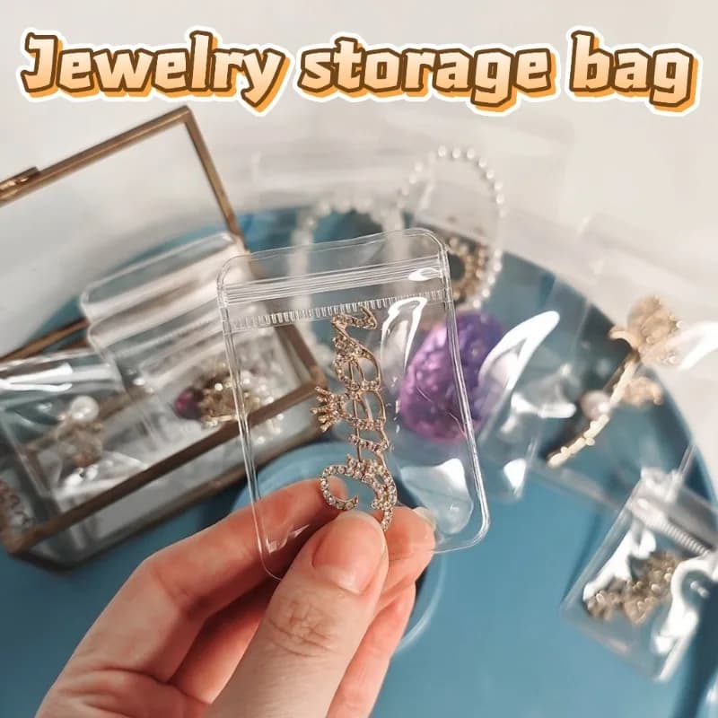 10/50/100pcs Sacchetti trasparenti per orecchini Borse impermeabili Custodia riutilizzabile addensata per gioielli Anelli Collana Bracciale