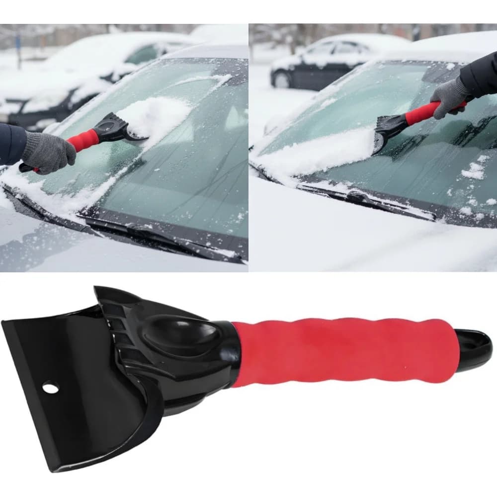 Parabrezza Raschietto per ghiaccio/neve Impugnatura in schiuma antigraffio Frantoio/Tritaghiaccio/Rimozione Finestra invernale Pala da neve Auto/Piccoli camion