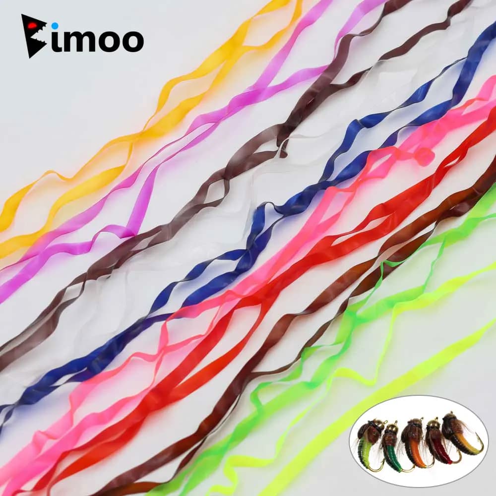 2/10 Confezioni di Nastro Elastico Scud Back da 3mm e 4mm, Materiale per Costruzione Mosche Artificiali, Nastro per Ninfette di Gamberetti e Caddisfly, Esche per la Pesca alla Trota
