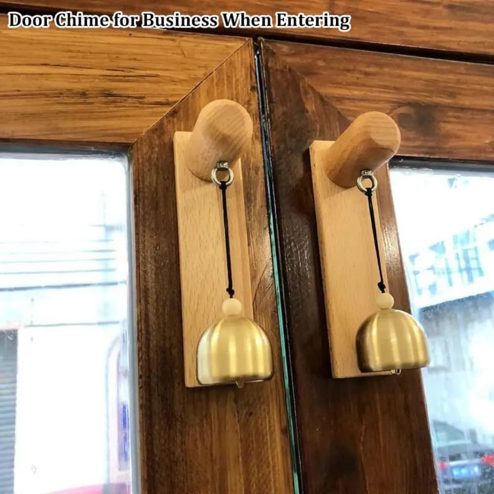 Wooden Door Bell Shopkeepers Bell Hanging Decorative Delightful Sound Door Opening Wind Chime for Business Garden Unique Gift