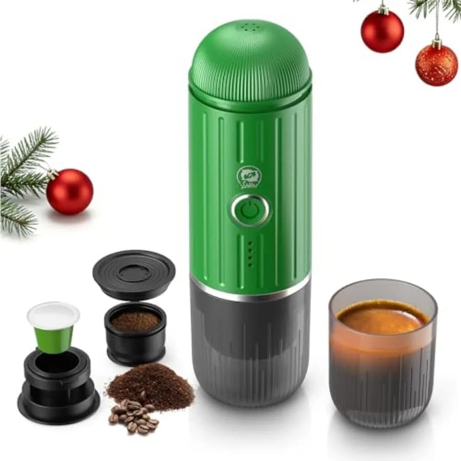 Macchina da caffè espresso elettrica portatile a riscaldamento rapido 2 IN 1, supporta caffè macinato e capsule NS