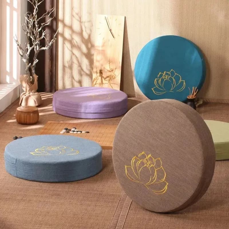 40X6 CM Yoga Meditation Lino Bearing Duro Lotus Texture Meditation Pillow Back cushion Tatami Zerbino Removable Washable