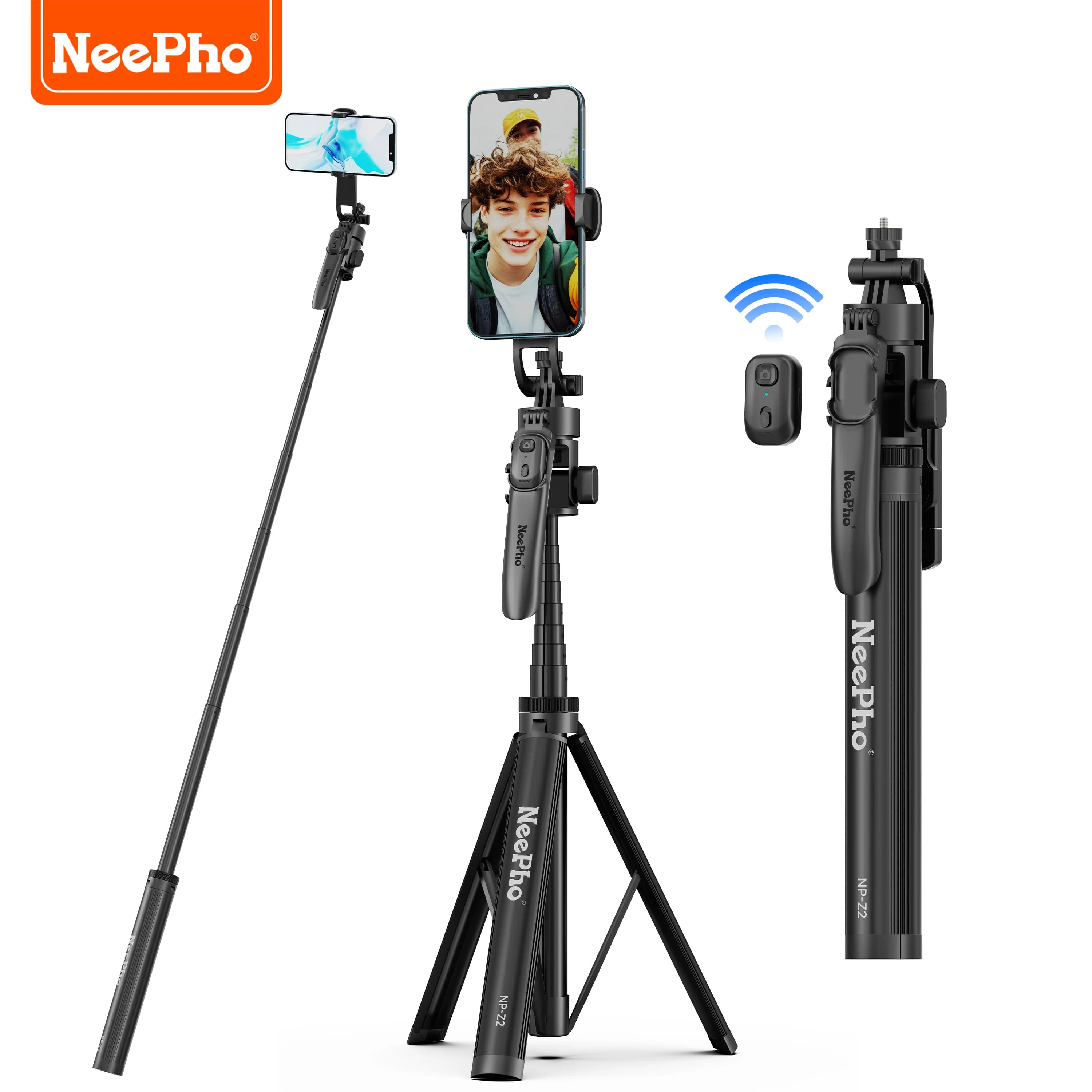 NeePho Reinforced Base Bluetooth Selfie Stick Tripod NP-Z2 Universal Phone Camera Live Stand