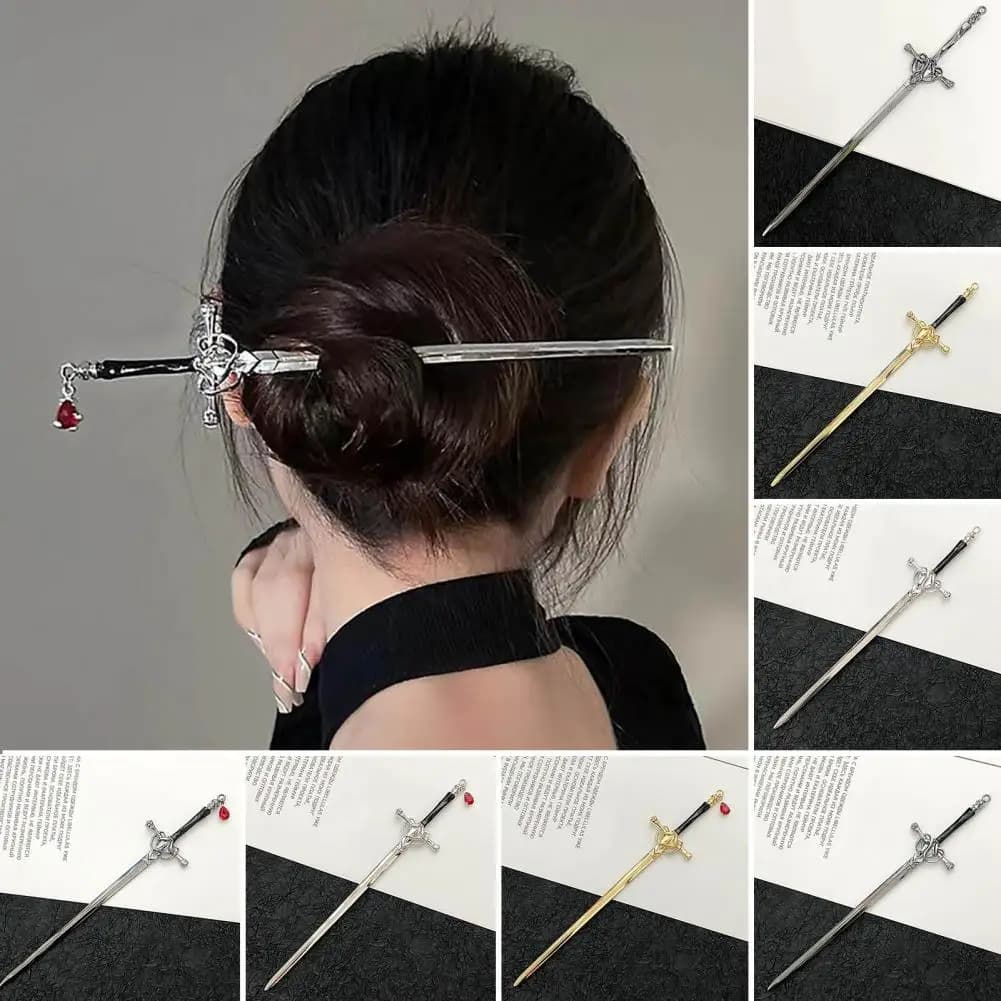 Women's Fork Antique Sword Polished Lacquer Surface Smooth Hair Accessories with Chinese Antique Hair Stick
