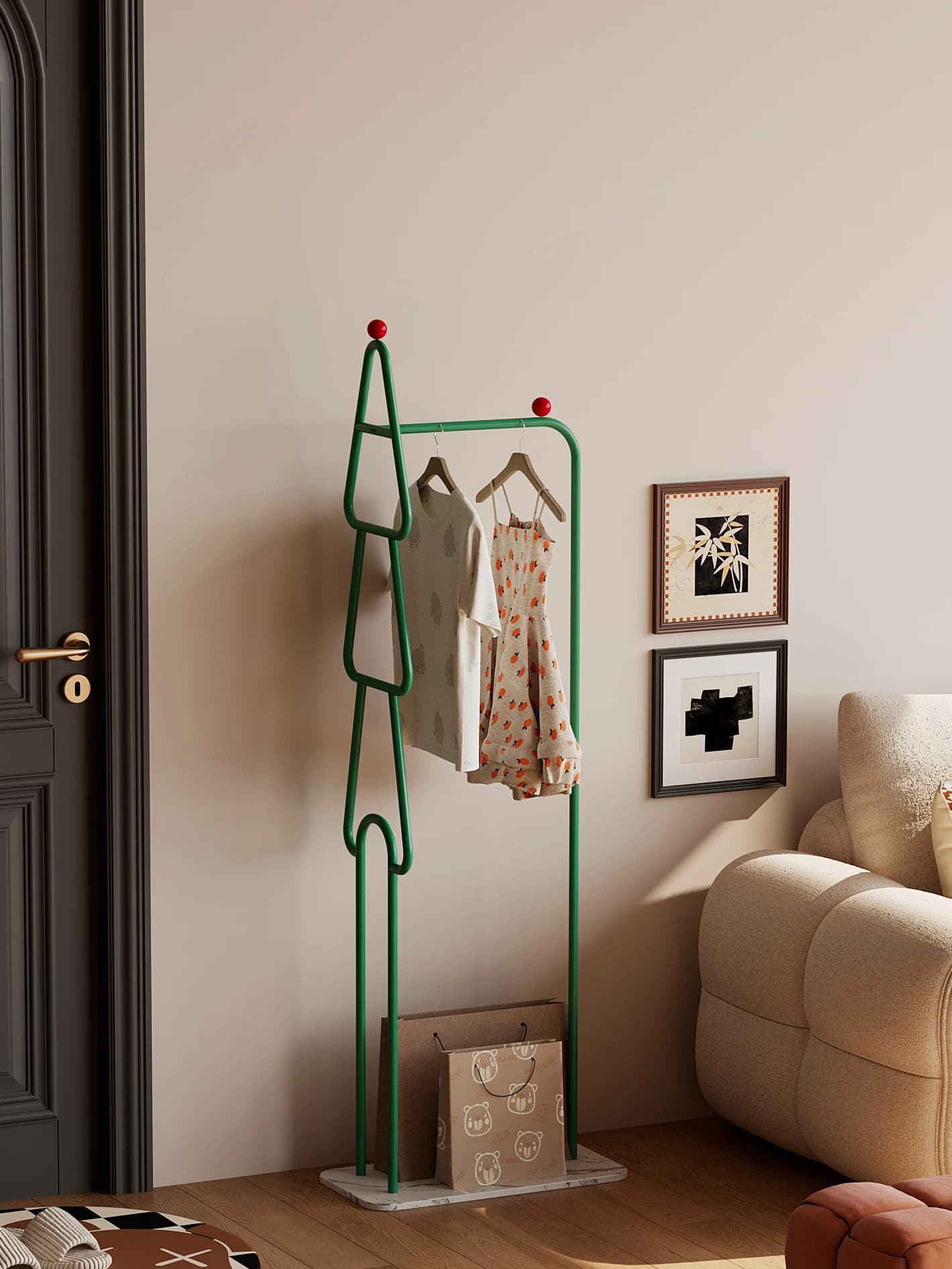 Hanging Clothes Hanging Hanging Floor Clothes Hanging Bedroom Dresses Do not occupy space Multi-functional Clothes rack