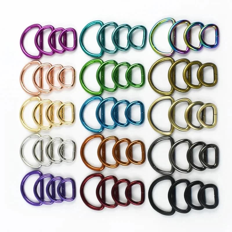 5/10 Pezzi Fibbie ad Anello a D in Metallo da 20-38mm per Cinghie Borse, Collari per Cani, Guinzagli, Cinture, Accessori Fai da Te in Pelle, Chiusure ad Anello, Ganci