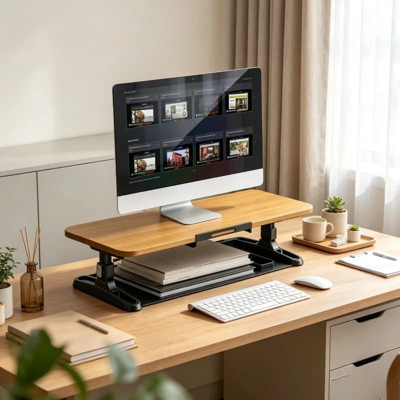 Adjustable Clamp Laptop Stand Riser Mount Organizer No-Drill Height Adjustable Universal Tablet Desk Home Office Sturdy Durable