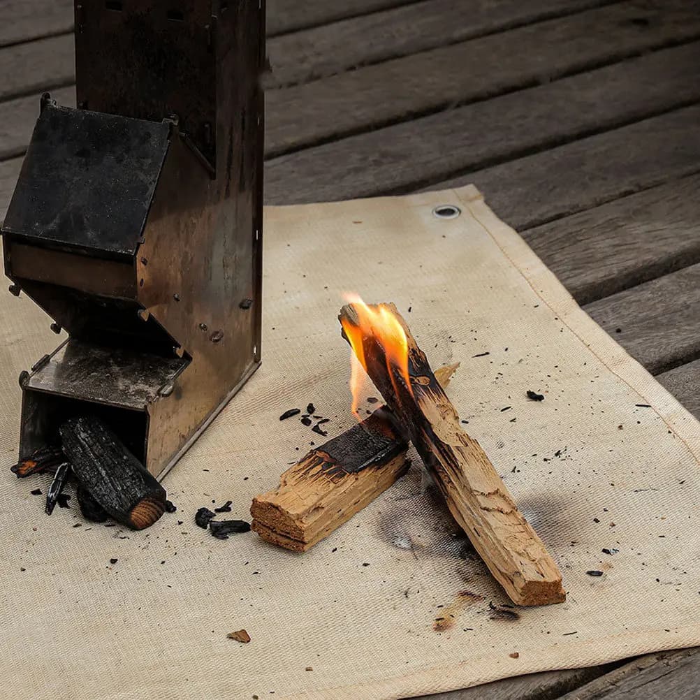 Coperta Ignifuga da Esterno in Fibra di Vetro, Tappetino Termoisolante, Cuscino Ignifugo per Campeggio, Barbecue, Picnic, Tappetino Resistente al Fuoco per Sopravvivenza