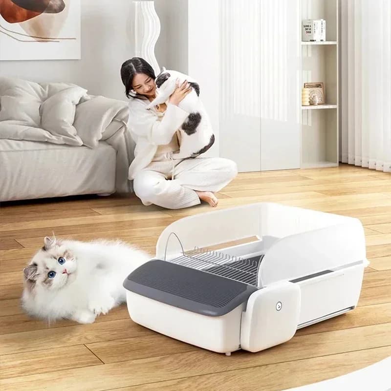 Lettiera per gatti automatica con controllo APP da 7 litri Lettiera autopulente Lettiera per animali domestici Toilette per gatti per prodotti per gatti Protezione di sicurezza