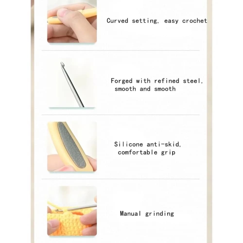New Stainless Steel Crochet Hook Soft Handle DIY Sweater Crochet Needle Weaving Tool Handmade Knitting Needle Sweater Weaving