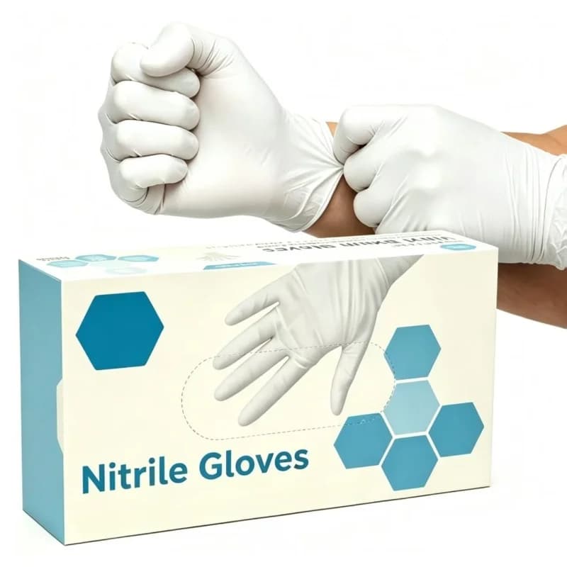 20/60/100PCS White Disposable Nitrile Gloves Waterproof Oil Resistant Anti-Slip Gloves for Kitchen Cooking Pet Cleaning