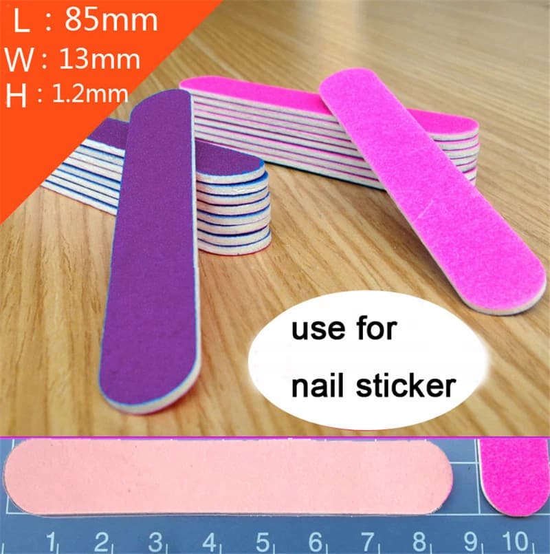 10 pz/lotto lime per unghie Buffer 180/240 Double Side Mini Sanding lima per unghie fornitore di lime per Manicure Buffer Slim Crescent Grit Callus