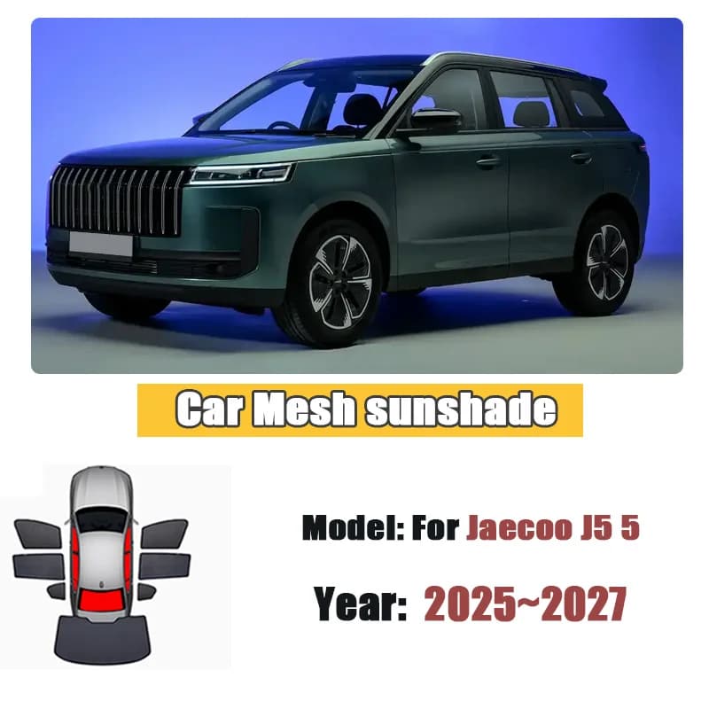 Car Sun Shade For Jaecoo J5 5 2025 2026 2027 Visor Mesh Blocks UV Rays Heat Insulation Windshield Frame Curtain Auto Accessories